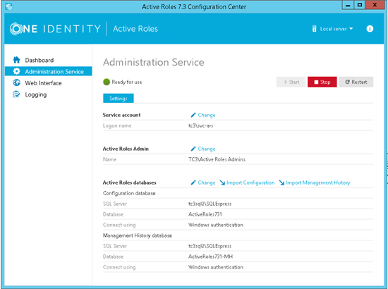 Active Roles Configuration Center