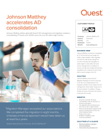Accelerating AD consolidation for Johnson Matthey