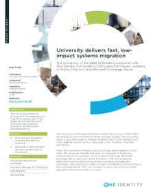Active Roles help the University of West Scotland delivers fast, low impact systems migration