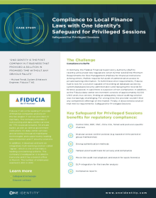 Compliance to Local Finance Laws with One Identity Safeguard for Privileged Sessions