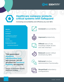 Healthcare company protects critical systems with Safeguard