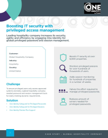 Leading global hospitality company boosts IT security with privileged access management
