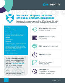 Leading global insurance company improves efficiency and SOX compliance