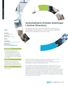 Sundbybergs kommun: Automating critical Active Directory changes (Swedish)
