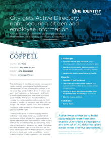 The City of Coppell secures citizen and employee information with Active Roles