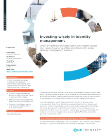 Union Investment: Investing wisely in identity management