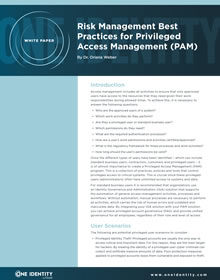 Risk Management Best Practices for Privileged Access Management 