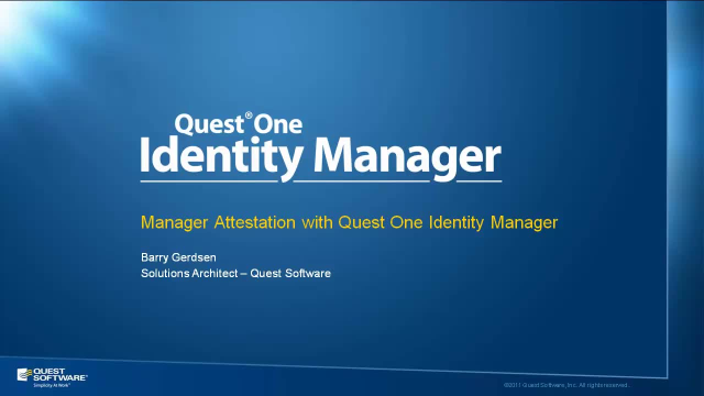 Manager Attestation with One Identity Manager