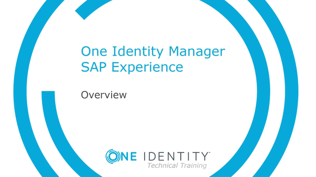 One Identity Manager SAP Experience #1 Overview